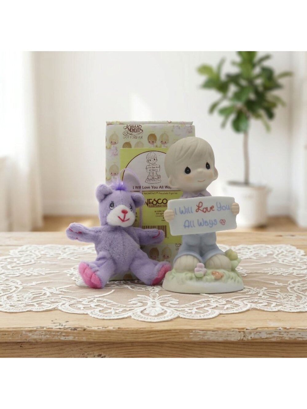 Precious Moments I Will Love You All Ways Plush Bear Valentine Miniature Set